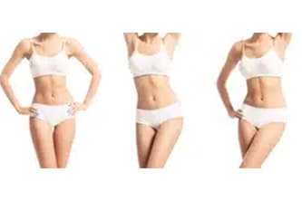 images of a healthy fit woman wearing white underwear